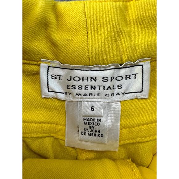 St John Sport Essentials Yellow Pants Size 6 Stretch Preowned - Picture 2 of 8